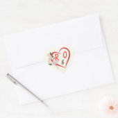 Florale bewerkbare trouwuitnodiging sticker (Envelop)