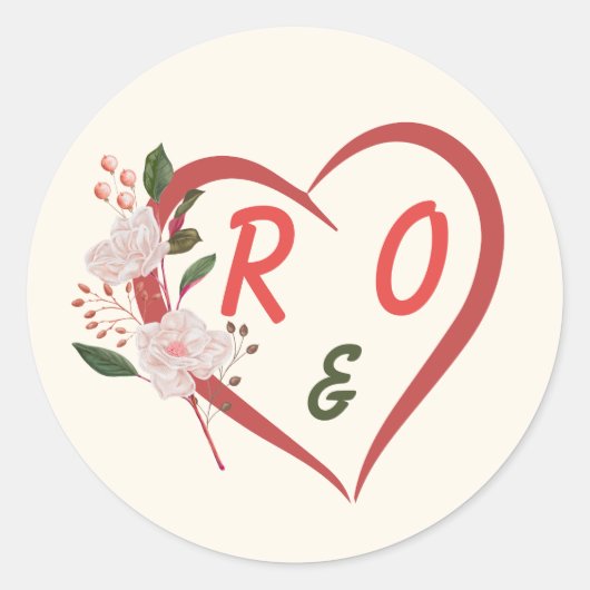 Florale bewerkbare trouwuitnodiging sticker (Voorkant)