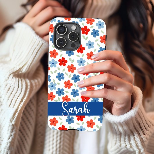 Florale Blauw Blue iPhone 15 Hoesje