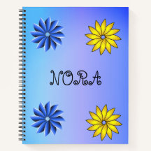 Florale Blauwe & gele Gepersonaliseerde 