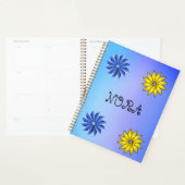 Florale Blauwe & gele Gepersonaliseerde  Planner (Display)