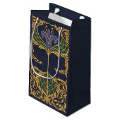 Florale Blauwe Lelie Art Nouveau Klein Cadeauzakje (Achterkant Gekanteld)