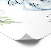Florale Blauwe Strik Boeket Bar Poster (Hoek)