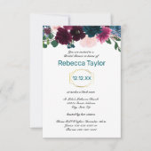 Florale Bloei Teal Verticaal - 3x5 Bruidsdouche Kaart (Voorkant)