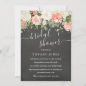 Florale Blush Confetti Krijtbord Bruiloftsborrel Kaart (Voorkant)