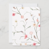 florale blush roze boho chic floral vrijgezellenfe kaart (Achterkant)