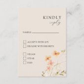 Florale Boho Met Maaltijden RSVP Kaart (Voorkant)