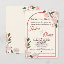 Florale Boog Bewerkbare Save The Date