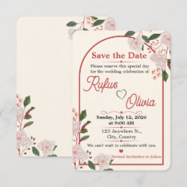 Florale Boog Bewerkbare Save The Date