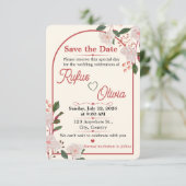 Florale Boog Bewerkbare Save The Date (Staand voorkant)