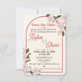 Florale Boog Bewerkbare Save The Date (Voorkant)