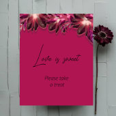 Florale bordeauxroze liefde is zoete bruiloft  poster