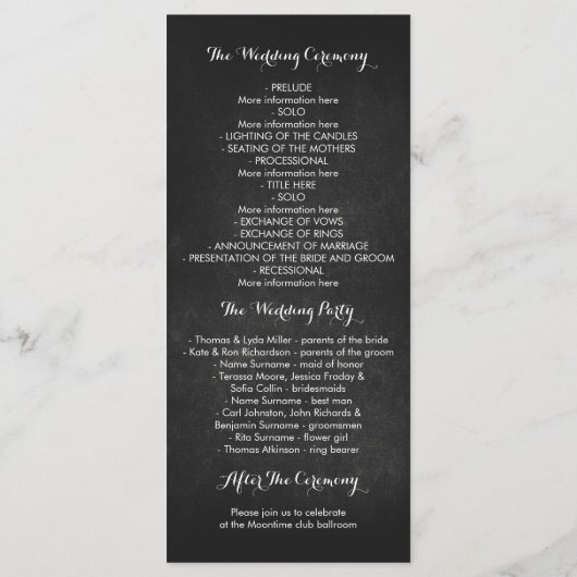 florale bordkaartjes voor bruiloft programmakaart (Achterkant)