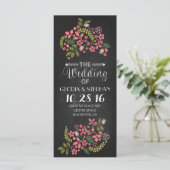 florale bordkaartjes voor bruiloft programmakaart (Staand voorkant)