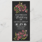 florale bordkaartjes voor bruiloft programmakaart (Voorkant)