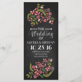 florale bordkaartjes voor bruiloft programmakaart