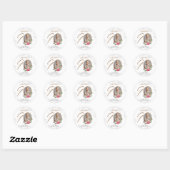 Florale Botanische Aangepaste Foto 90e Verjaardag Ronde Sticker (Vel)