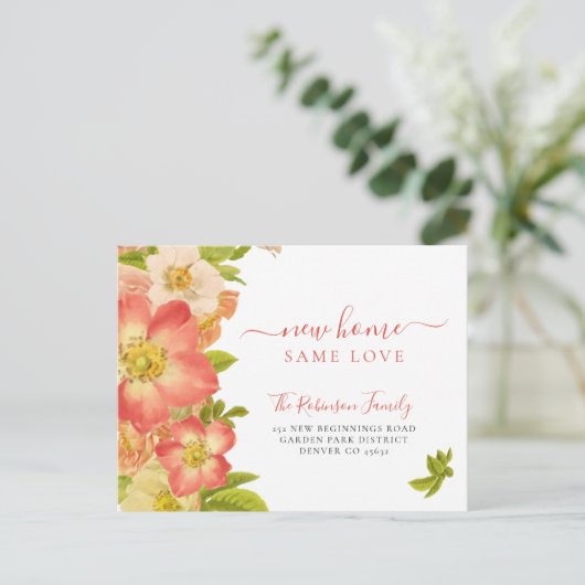 Florale botanische bloei elegant aankondigingskaart (Staand voorkant)