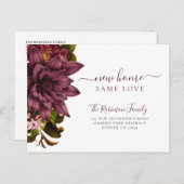 Florale botanische elegant aankondigingskaart (Voorkant / Achterkant)