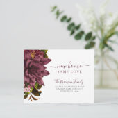 Florale botanische elegant aankondigingskaart (Staand voorkant)