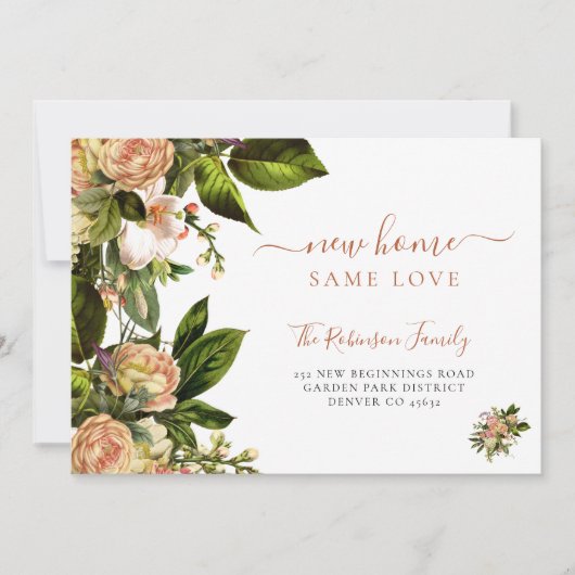 Florale botanische groene elegant aankondiging (Voorkant)