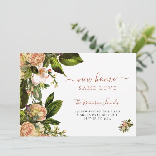 Florale botanische groene elegant aankondiging (Staand voorkant)