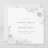 Florale botanische illustratie Save the date Squar Kaart (Voorkant)