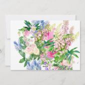 Florale botanische lentebloemen feestdagenkaart (Achterkant)