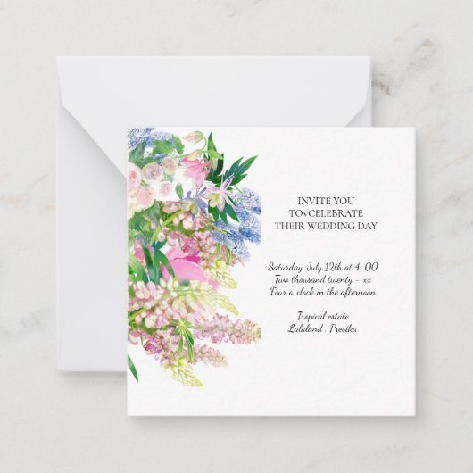 Florale botanische lentebloemen notitiekaartje (Voorkant)