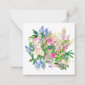 Florale botanische lentebloemen notitiekaartje (Achterkant)