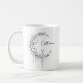Florale Botanische Monogram | Aangepaste Tekst Ele Koffiemok (Links)