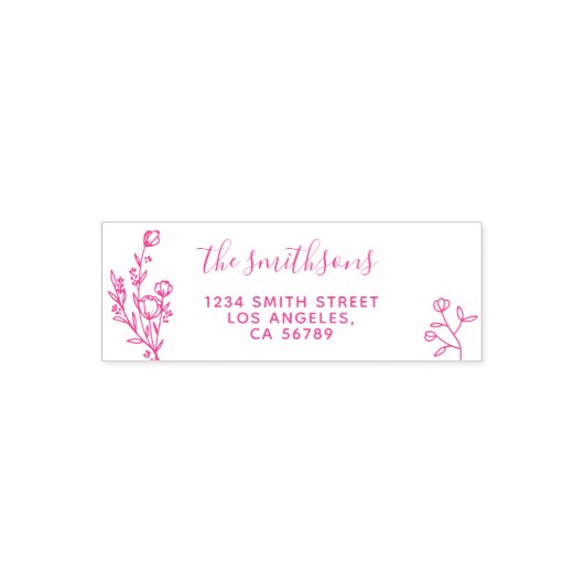 Florale Botanische Signatuur Boho Zelfinktende Stempel (Design)