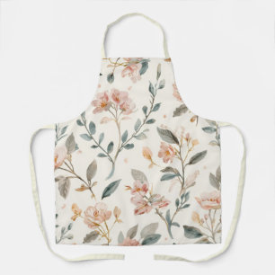 Florale Botanische Watercolor Bladeren Beige Gesch Schort