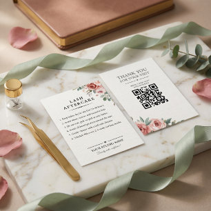 Florale Botanische Wimper Nazorg QR Code Schoonhei Visitekaartje