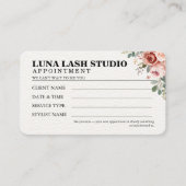 Florale Botanische Wimpernstudio QR-code Afsprakenkaartje (Voorkant)