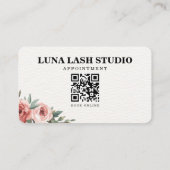 Florale Botanische Wimpernstudio QR-code Afsprakenkaartje (Achterkant)