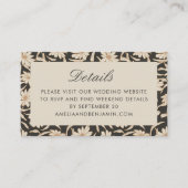Florale Botanische Zwarte Ivoor Huwelijks RSVP QR Informatiekaartje (Voorkant)