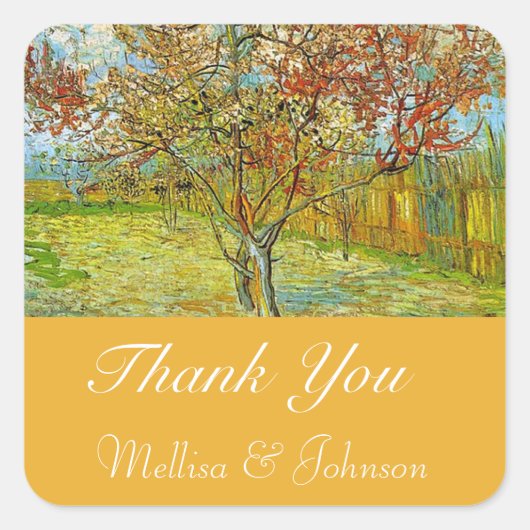 florale bruiloft gunst bedankt stickers (Voorkant)