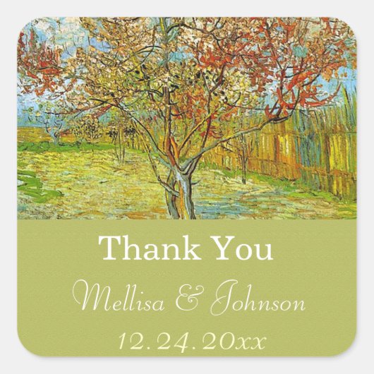  florale bruiloft gunst bedankt stickers (Voorkant)