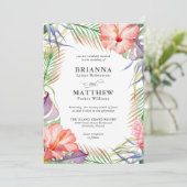 Florale bruiloft Hawaiian Luau Tropical Island Kaart (Staand voorkant)