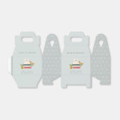 Florale bruiloft in Cute Blue Stapelde Storybooks Bedankdoosjes (Uitgevouwen)