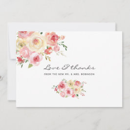 Florale bruiloft in de groene Waterverf van Blush  Bedankkaart