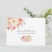 Florale bruiloft in de groene Waterverf van Blush  Bedankkaart (Staand voorkant)