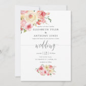 Florale bruiloft in de groene Waterverf van Blush  Kaart (Voorkant)