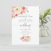 Florale bruiloft in de groene Waterverf van Blush  Kaart (Staand voorkant)