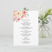 Florale bruiloft in de groene Waterverf van Blush  Menu (Staand voorkant)