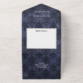 Florale bruiloft in zee en goud all in one uitnodiging (Buitenkant)