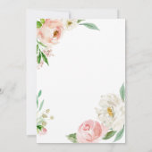 Florale bruiloft met Blush Pink en White Waterverf Kaart (Achterkant)