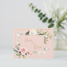Florale bruiloft met blush Pink Gold Waterverf