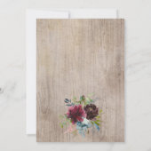 Florale bruiloft met de ringzegenmotor van de Bour Kaart (Achterkant)